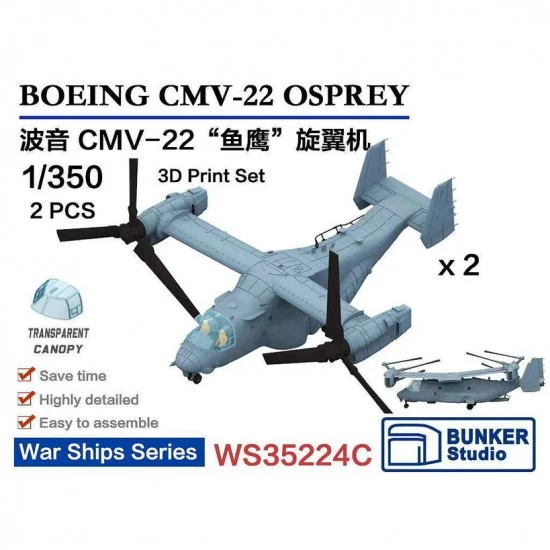 BUNKER Studio WS35224C 1/350 USN CMV-22 OSPREY (2pcs with decals)