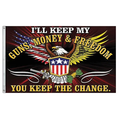 Guns, Money, & Freedom Flag SGMFDF - Capsmith Inc