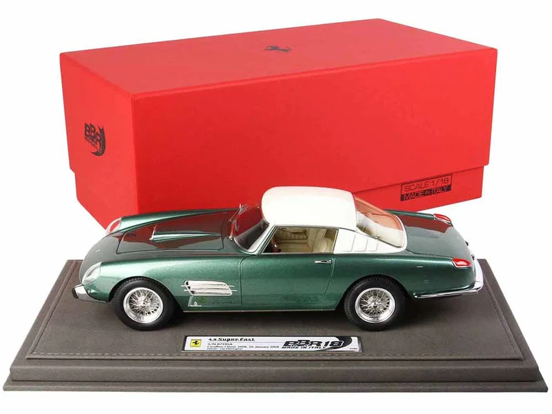 Ferrari Superfast 4.9 S/N 0719SA Green Metallic with White Top "Cavallino Classic" (2008) with DISPLAY CASE Limited Edition to 64 pieces Worldwide 1/18 Model Car by BBR - Ferrari Models