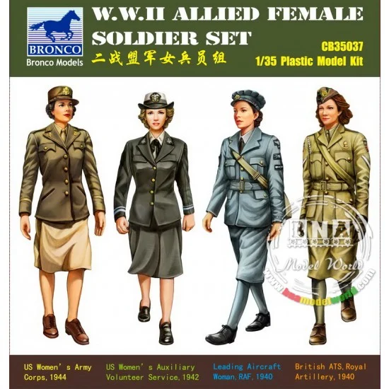 Bronco CB35037 1/35 WWII Allied Female Soldier Set - Model Figures