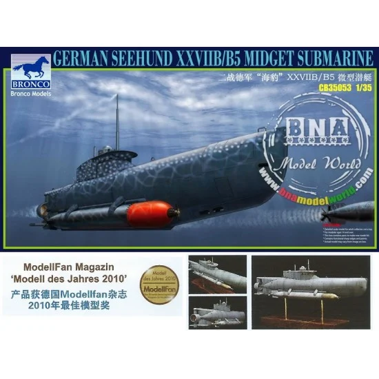Bronco CB35053 1/35 German Seehund XXVIIB/B5 Midget Submarine - Model Ships & Boats