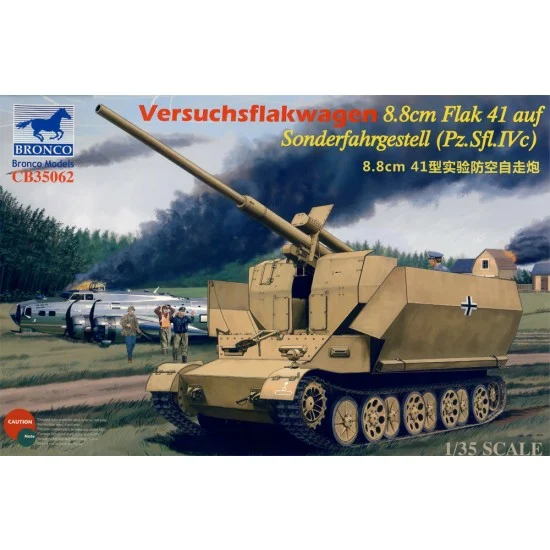 Bronco CB35062 1/35 Versuchsflakwagen 8.8cm Flak 41 auf Sonderfahrgestell (Pz.Sfl.IVc) - Military Vehicles & Tanks