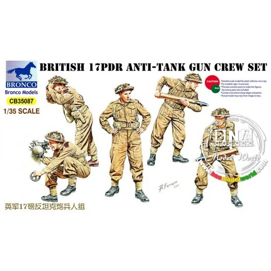 Bronco CB35087 1/35 British 17pdr Anti-tank Gun Crew Set (5 Figures)