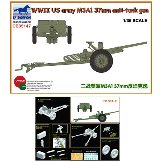Bronco CB35147 1/35 WWII US Army M3A1 37mm Anti-Tank Gun