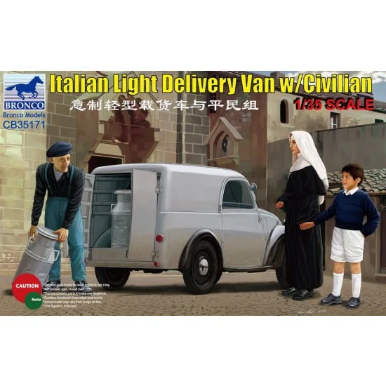 Bronco CB35171 1/35 WWII Italian Light Delivery Van with Civilian - Military Vehicles & Tanks