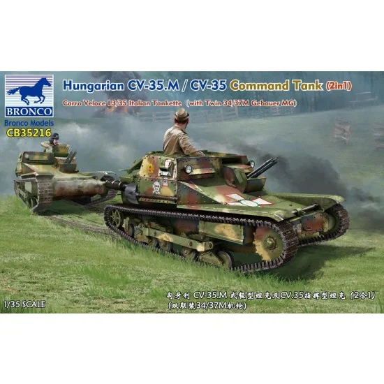 Bronco CB35216 1/35 Hungarian CV-35M & CV-35 Command Tank [2in1] w/Twin 34/37M Gebauer MG