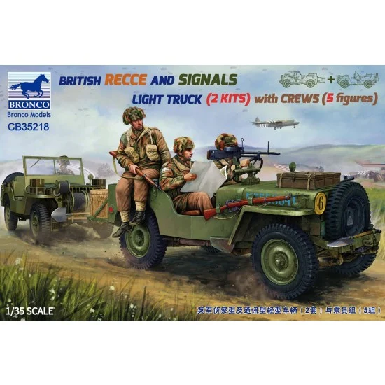 Bronco CB35218 1/35 British Recce and Signals Light Truck (2 kits) w/Crews (5 figures) - Military Vehicles & Tanks
