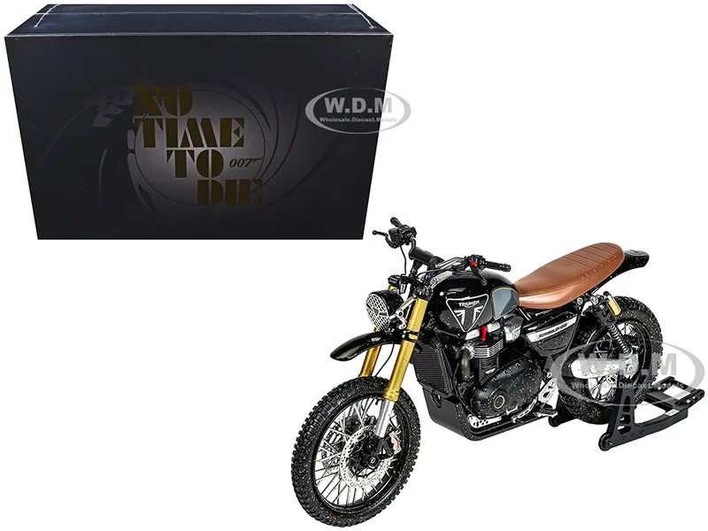 Triumph Scrambler 1200 XE Motorcycle Black (Dirty Version) James Bond 007 "No Time to Die" (2021) Movie Diecast Model Car by Corgi - Movie/TV Series Models