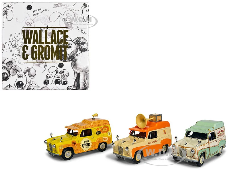 "Wallace & Gromit" Austin A35 Van Collection Set of 3 Pieces Diecast Model Cars by Corgi - Movie/TV Series Models