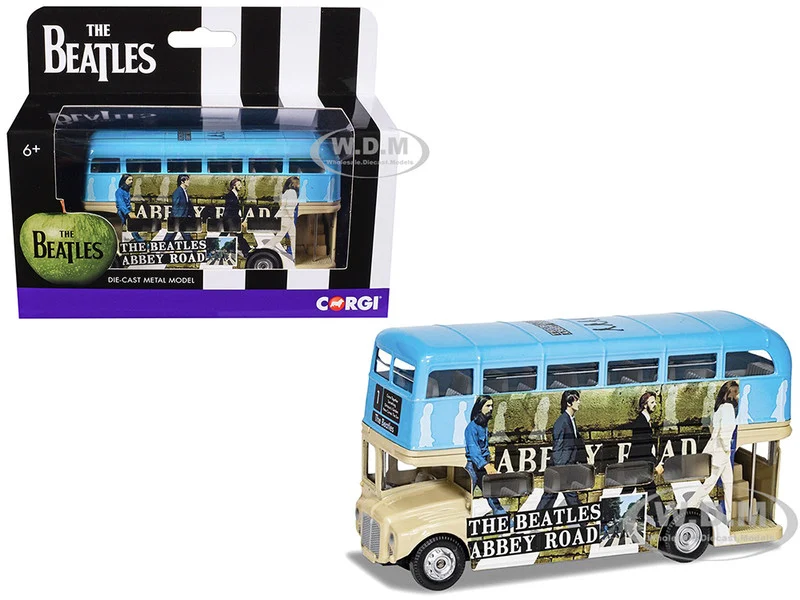 The Beatles London Double Decker Bus "Abbey Road" Blue and Beige Diecast Model Car by Corgi - Movie/TV Series Models