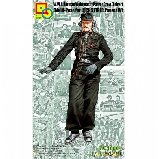Classy Hobby 16004 1/16 WWII German Wehrmacht Panzer Crew (Driver) for Luchs/Tiger/Panzer IV - Model Figures