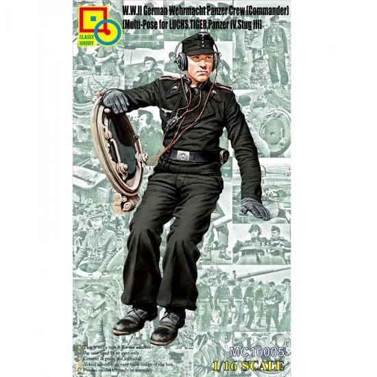 Classy Hobby 16005 1/16 WWII German Wehrmacht Panzer Crew (Commander) for Luchs/Tiger/Panzer IV/StuG III - Model Figures