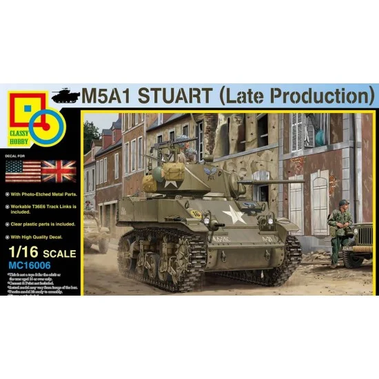 Classy Hobby 16006 1/16 M5A1 Stuart (Late Production) Light Tank - Military Vehicles & Tanks
