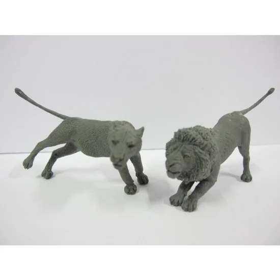 CIX Models M54010 1/35 (54mm Scale) Lions "Attacking" (2 lions) - Scenics & Diorama