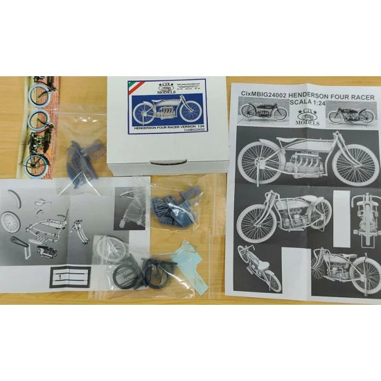 CIX Models MBIG24002 1/24 Henderson Four Racer Version Motorcycle - Model Motorcycles