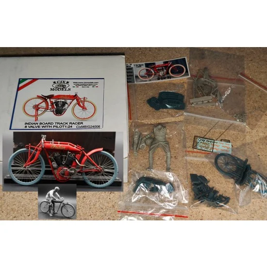 CIX Models MBIG24006 1/24 75mm Indian Racer 8-valve Motorcycle with Figure