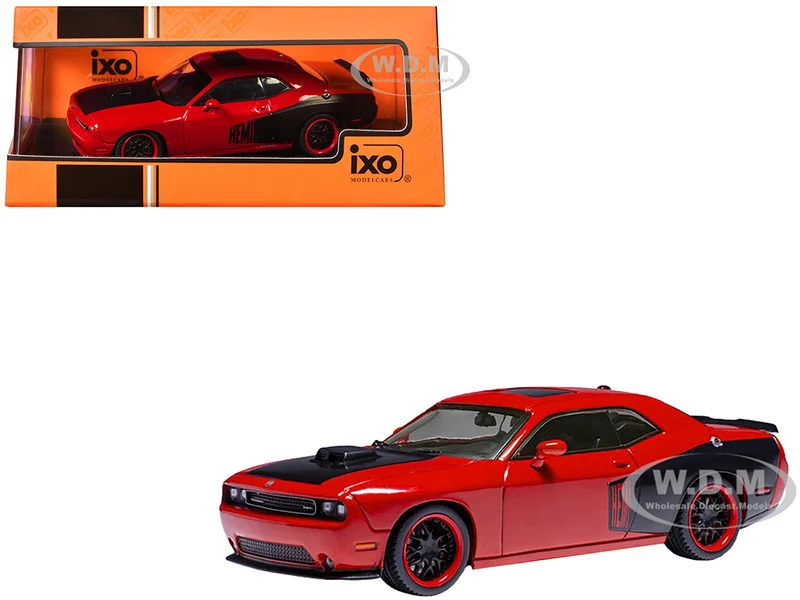 2009 Dodge Challenger SRT8 Red with Black Accents 1/43 Diecast Model by IXO Models - Dodge Models