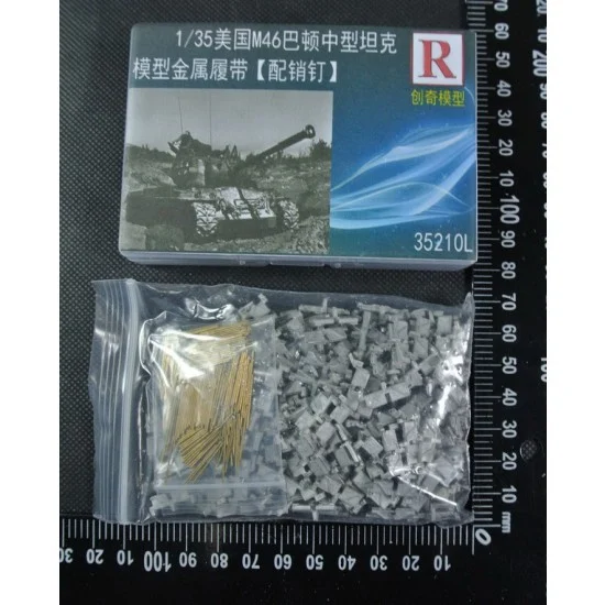 R Model 35210L 1/35 US M46 Patton Medium Tank Metal Tracks w/Pins - Military Vehicles & Tanks