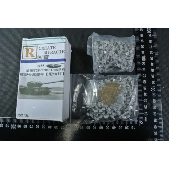 R Model 35213L 1/35 US T-29 / T-34 Tank Metal Tracks w/Pins