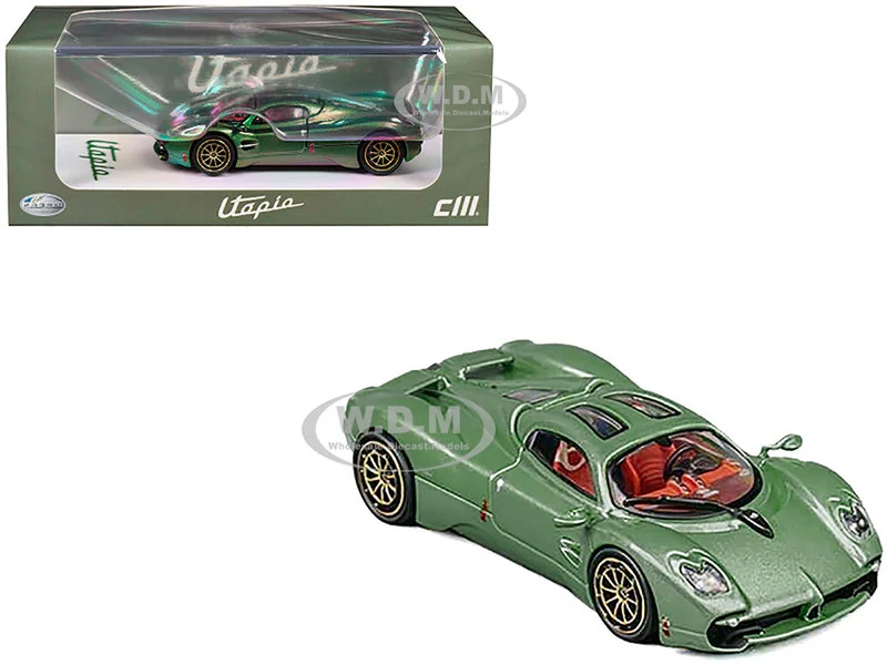 Pagani Utopia Green Metallic 1/64 Diecast Model Car by CM Model - Pagani Models
