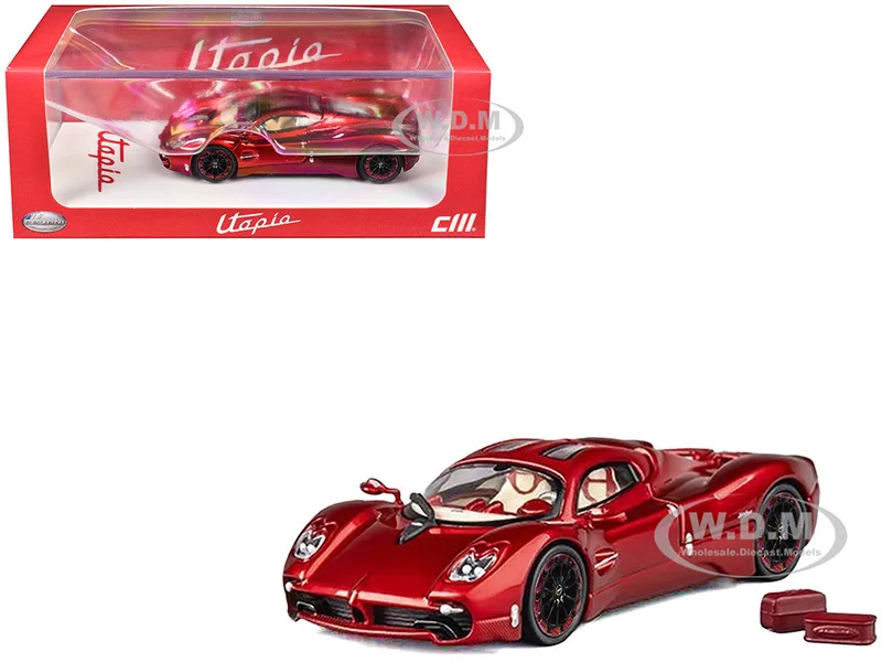 Pagani Utopia Red Metallic with Red Carbon Top 1/64 Diecast Model Car by CM Model - Pagani Models