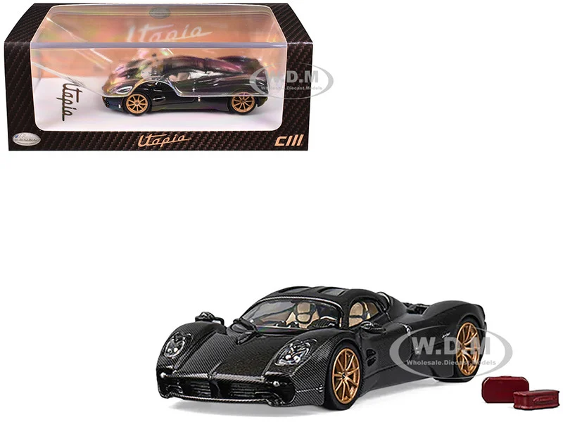 Pagani Utopia Full Carbon with Gold Wheels 1/64 Diecast Model Car by CM Model - Pagani Models