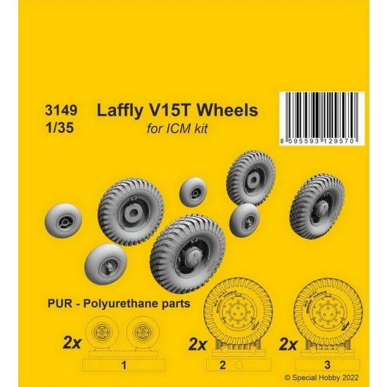 CMK 3149 1/35 Laffly V15T Wheels for ICM kits - Military Vehicles & Tanks