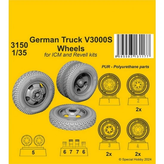 CMK 3150 1/35 Ford V 3000 S Wheels for ICM kits - Military Vehicles & Tanks