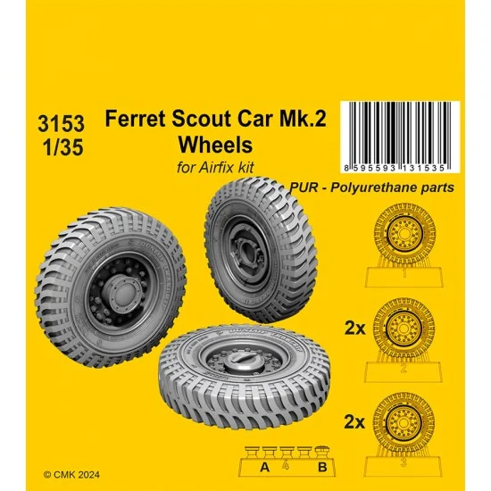 CMK 3153 1/35 Ferret Scout Car Mk.2 Wheels for Airfix kits - Military Vehicles & Tanks
