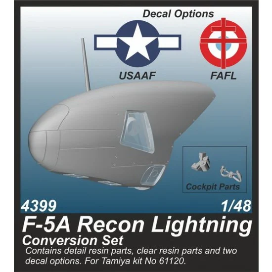 CMK 4399 1/48 F-5A Reconnaissance Lightning Conversion Set for P-38F/G kits