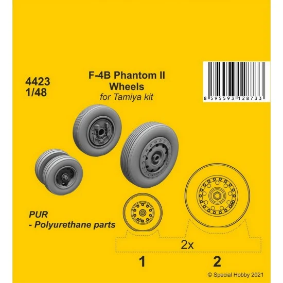 CMK 4423 1/48 McDonnell Douglas F-4B Phantom Wheels for Tamiya kits