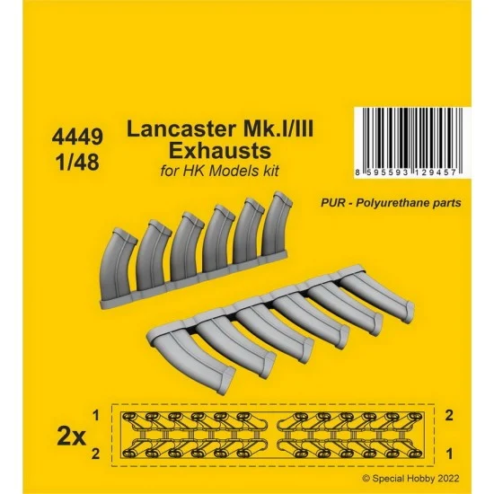 CMK 4449 1/48 WWII Lancaster Mk.I/III Exhausts - Model Planes