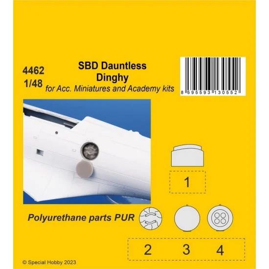 CMK 4462 1/48 SBD Dauntless Dinghy Detail Parts for Accurate Miniatures/Academy kits - Model Planes