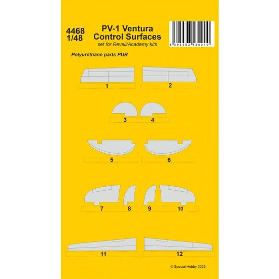 CMK 4468 1/48 PV-1 Ventura Control Surfaces for Revell/Academy kits