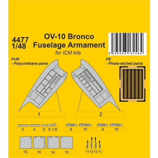 CMK 4477 1/48 Modern US/German OV-10 Bronco Fuselage Armament for ICM kit