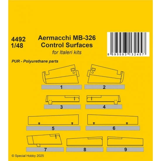 CMK 4492 1/48 Modern Australian/Italian Aermacchi MB-326 Control Surfaces for Italeri kit