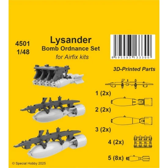 CMK 4501 1/48 WWII Lysander Bomb Ordnance Set for Airfix kit - Model Planes