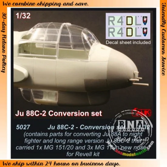 CMK 5027 1/32 Junkers Ju 88C-2 Conversion Set for Revell kit