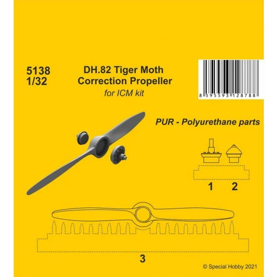 CMK 5138 1/32 WWII British de Havilland DH.82 Tiger Moth Correction Propeller for ICM kits - Model Planes