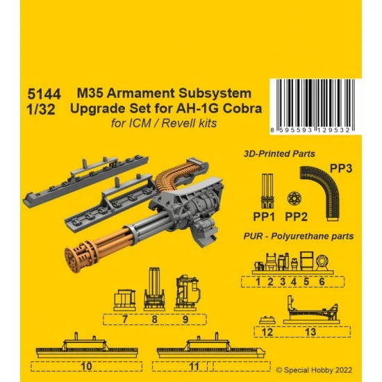 CMK 5144 1/35 Modern AH-1G Cobra M35 Armament Subsystem Upgrade Set