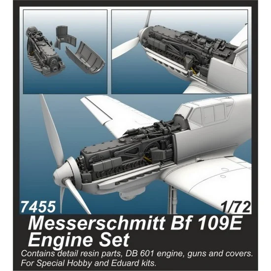 CMK 7455 1/72 WWII German Messerschmitt Bf 109E Engine Set for Special Hobby kits - Model Planes