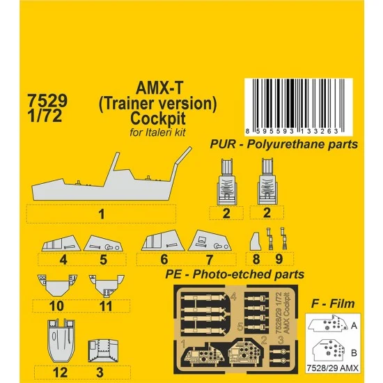 CMK 7529 1/72 AMX-T (Trainer version) Cockpit set for Italeri kit