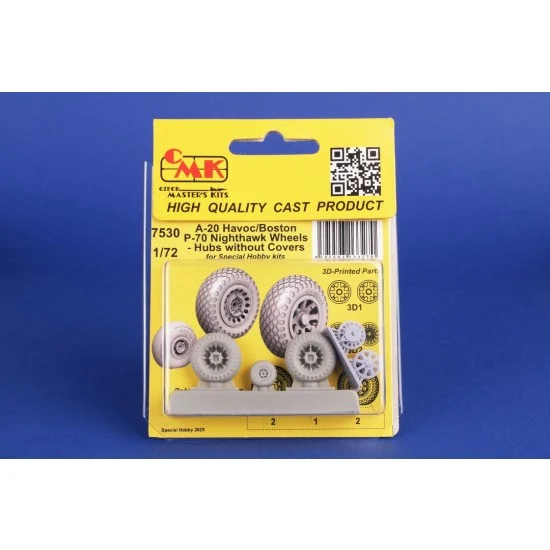 CMK 7530 1/72 A-20 Havoc/Boston/ P-70 Nighthawk Wheels (Hubs without Covers) for Special Hobby