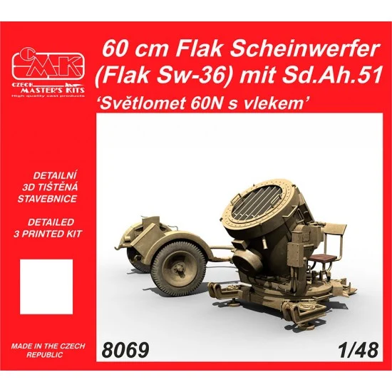 CMK 8069 1/48 60cm Anti-aircraft Searchlight (Flak Sw-36) with SdAh.51