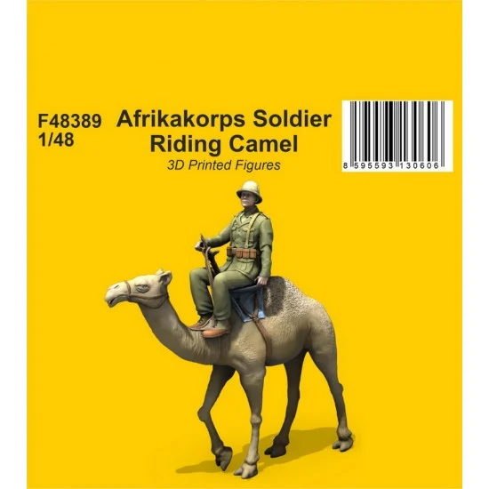 CMK F48389 1/48 Afrikakorps Soldier Riding Camel (3D Printed) - Model Figures