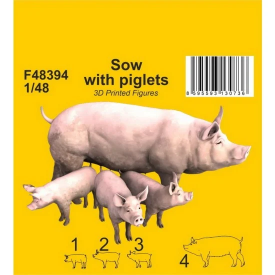 CMK F48394 1/48 Sow with Piglets - Scenics & Diorama
