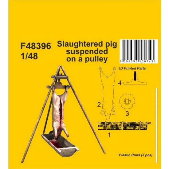 CMK F48396 1/48 Slaughtered Pig Suspended on a Pulley - Scenics & Diorama