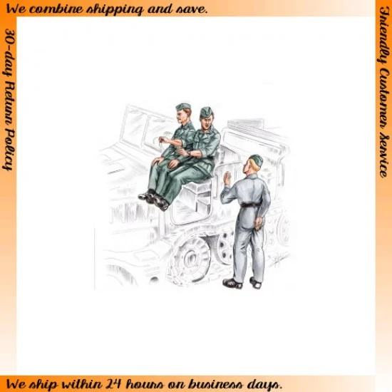 CMK F72155 1/72 German Driver and Personnel for FAMO (3 Figures) - Model Figures