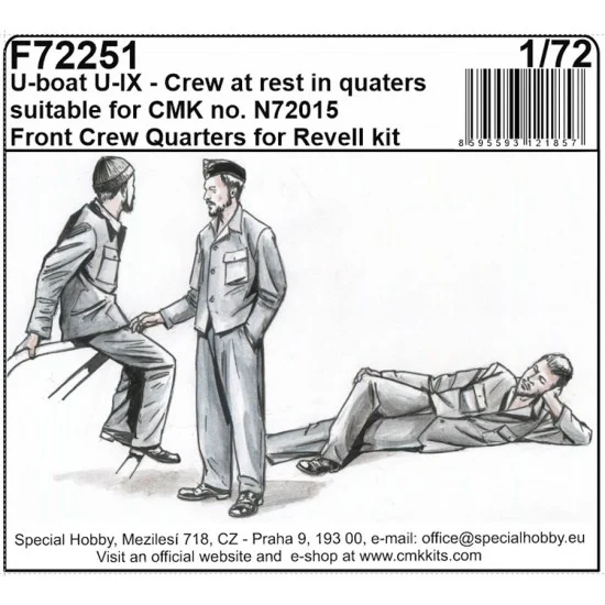 CMK F72251 1/72 U boot IXC Crew at Rest in Quarters ( 3 figures) - Model Figures