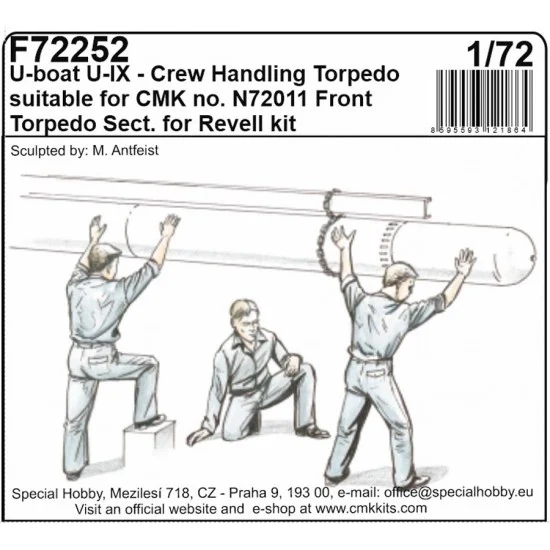 CMK F72252 1/72 U boot IXC Crew Handling Torpedo (3 figures) - Model Figures